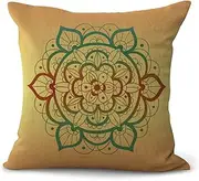 Cushion covers Cushion Covers Red Pink Mandala Outdoor Cushions Square Sofa Cushions Garden Cushions Outdoor Cushion Covers Bedroom Office Car Decorative Cushion Covers 45 x 45(Yellow Green Mandala,(4