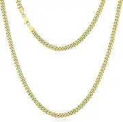 [KRKCLIFE] Women's Men’s Chain Necklace, 5/6/8MM Silver/ 14K Gold Stainless Steel Cuban Link Curb Chain Necklaces, Anti-Allergies, Durable No Fading Thick Chain Pendant Necklace Jewelry for Unisex