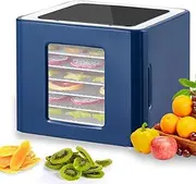 Food Dehydrator, Stainless Steel Fruit Dryer Machine with 6 Trays, LED Touch Control Design, 35-70℃ Food Dryer Machine 48H Timer BPA Free, for Fruit Vegetable Jerky Meat, Dog Snacks, Herbal Blue