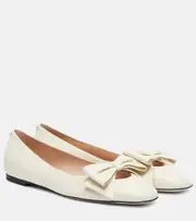 [Valentino Garavani] Valentino Garavani Bow-detail leather ballet flats AU 9 white