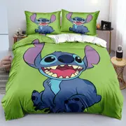 a1730 Stitch Bedding Duvet Cover, Anime Bedding Sets, 3D Printed Lightweight 3 Pieces Comforter Cover Sets with 1 Duvet Cover and 2 Pillow Pillowcases