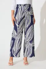 Harper Pant in Navy with White Print 8