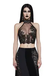 [Widow] Crescent Moon Blues Mesh Top