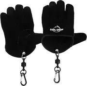 NAMOARLY 2Pcs Heat Resistant Bbq Gloves Grip Flame Resistant Fire Gloves for Grilling Fishing and Outdoor Cooking Portable Hanging Loop Black