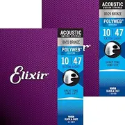 [Elixir] Acoustic Guitar Strings POLYWEB 80/20 Bronze Extra Light .010-.047#11000, Set of 2