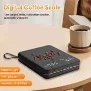 US Scale Kitchen Coffee Scale LED Digital Weighing With Timer Black 2000g 0.1g
