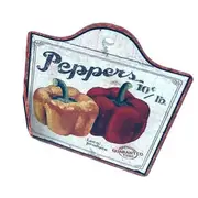Country Farmhouse Resin Tile Trivet Peppers Hot Pot Holder