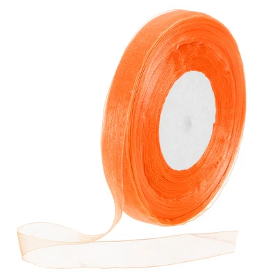 100 Yards Organza Ribbon 5/8" Orange Chiffon Ribbon for Flower Decoration
