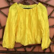 Womens BANANA REPUBLIC yellow Peasant Blouse size XS