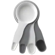 Storage Theory 2 in 1 Combo Measuring Cup and Spoon Set 4 Pcs White/Grey - Ne...