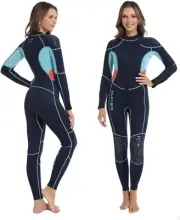 Women Wetsuit 3mm, Neoprene Wet Suits Front - Full Length Long Sleeve Small