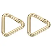 2Pcs Metal Triangle Ring Buckle, 3/4" Spring Snap Clip Hook Jump Rings, Gold