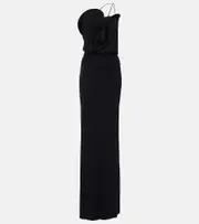 [Christopher Esber] Christopher Esber Asymmetric jersey midi dress AU 10 black