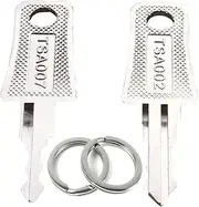 [ZOOLMEEAN] 2 Keys for TSA007 TSA002 Universal Lock Key Master Suitcase Keys with 2Pcs Key Rings for Forgotten Password Combinations of Luggage Locks