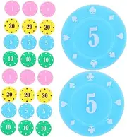 Abaodam 100pcs Poker Chips Mahjong Currency Chips Game Reward Prop Counting Sorting Chips Reusable Safe for Poker School Games