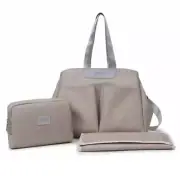 NNEDSZ Grey Multi-functional Baby Diaper Bag with Changing Mat - Travel & Stroll
