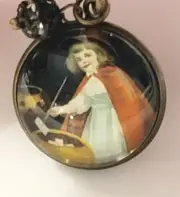 Witchy Woman Victorian Halloween Beaded Fob & Gold Plated Embroidery Scissors