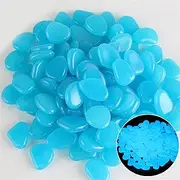500Pcs Glow in The Dark Rocks, Luminous Pebbles Glow Stones for Outdoor Decor,Luminous Stones Glow Gravel Rocks Decorative Stones for Fish Aquarium Garden Walkway (Color : Blue 2)