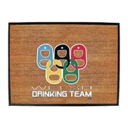 Alcohol Welsh Drinking Team Rings - Funny Novelty Doormat Man Cave Floor mat
