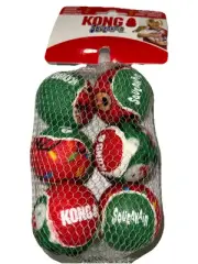 KONG SqueakAir Tennis Balls 6 pk Holiday ballsSMALL Squeaky Dog Fetch Toy balls