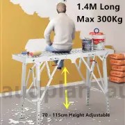 Work Platform Step Stool Drywall Ladder Bear 300KG Folding Scaffolding 1.4M Long