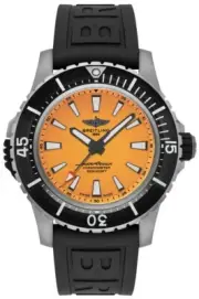 Breitling Superocean Black Bezel Yellow Dial Titanium Automatic Mens Watch