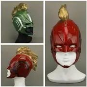 Captain Marvel Helmet Halloween Face Mask Carol Danvers Cosplay Costume Props