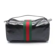Gucci GG Crystal Sherry Line Off Brand GUCCI PVC Coated Canvas Handbag Leather M