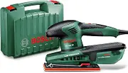 Bosch Home & Garden 250W Electric Orbital Sander, Speed Selection, Includes 3 x Sanding Sheets and Case (PSS 250). Made in Europe