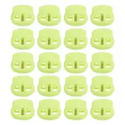 0.7x0.8" Cord Locks, 30 Pack Double Hole Spring End Toggle Stopper, Bright Green
