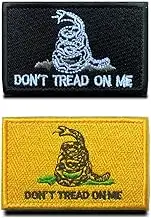 2 Pack Gadsden Don't Tread On Me Patch Full Embroidery Tactical Snake Pride Flag Patch with Hook and Loop Backing for Clothes Hat Backpacks Vest Team Work Travel Tactical Activities
