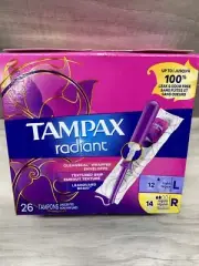 26 pack Tampax Radiant Tampons, 12 Light & 14 Regular