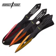 Perfect Point 6.5" Red, Orange and Yellow Throwing Knives Set + Sheath - PP-598-