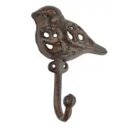 Bird Wall Hook Filigree Rustic Cast Iron Key Towel Coat Hanger Antique Style