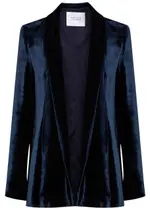 Galvan Julianne Velvet Blazer - Dark Blue - 42 (UK14 / L) 42 (UK14 / L)