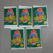 1990 Fleer Premiere Edition Football Set of 5 Unopened Packs / 15 Cards each