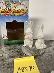 Rare Connemara Ireland Ceramic Easter Bunnies 3pc w/Marble Base J.C. Walsh