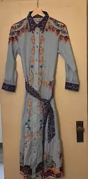 Robert Graham Charlotte Shirtdress Belted Size Small