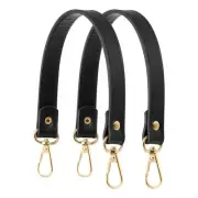 13" Leather Purse Strap Replacement Silver Buckle for Handbag(2 Pack, Black)