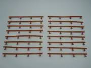 TYCO / MATTEL 16 - 9" BROWN GUARD RAILS W/ NO BAD POSTS ~ CLEAN ~ HO SCALE ~ NOS