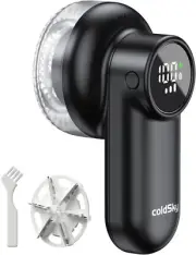 Rechargeable Fabric Shaver, Lint Shaver with Digital Display, Sweater Black