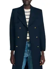 Sandro Long Double Breasted Coat