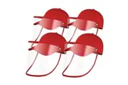 4X Outdoor Protection Hat Anti-Fog Pollution Dust Protective Cap Full Face HD Shield Cover Kids Red