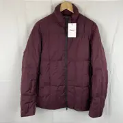 Theory Down Puffer Jacket Dark Amaranth City Poly M07540R $425 MSRP Size M
