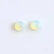 4.1mm round set of 2 Australian opal natural solid white / light opal loose