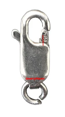 12mm Solid PLATINUM 950 Lobster Chain Bracelet Necklace Clasp Jump Ring ITALY