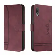 Closure Case with Flip Wallet Stand Function Cover for Samsung Galaxy A02 - Red