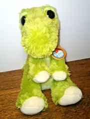 NWT Aurora Dreamy Eyes Dino green dinosaur plush "T" sitting 10" stuffed animal