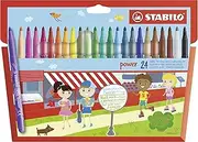 STABILO power Felt Tip Pen - Wallet of 24 Assorted Colours