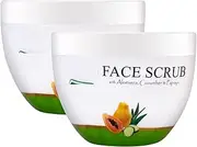 Face Scrub Loaded With, Cucumber & Papaya Extracts | Removes Embedded Dirt | Exfoliates Dead Skin, thus helping Cell Renewal | Cucumber & Papaya Tone Up The Skin, 125gm (Pack of 2)